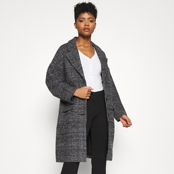 New Levi’s Wool Plaid Design Cocoon Classic Relaxed Fit Coat - Picture 4 of 14
